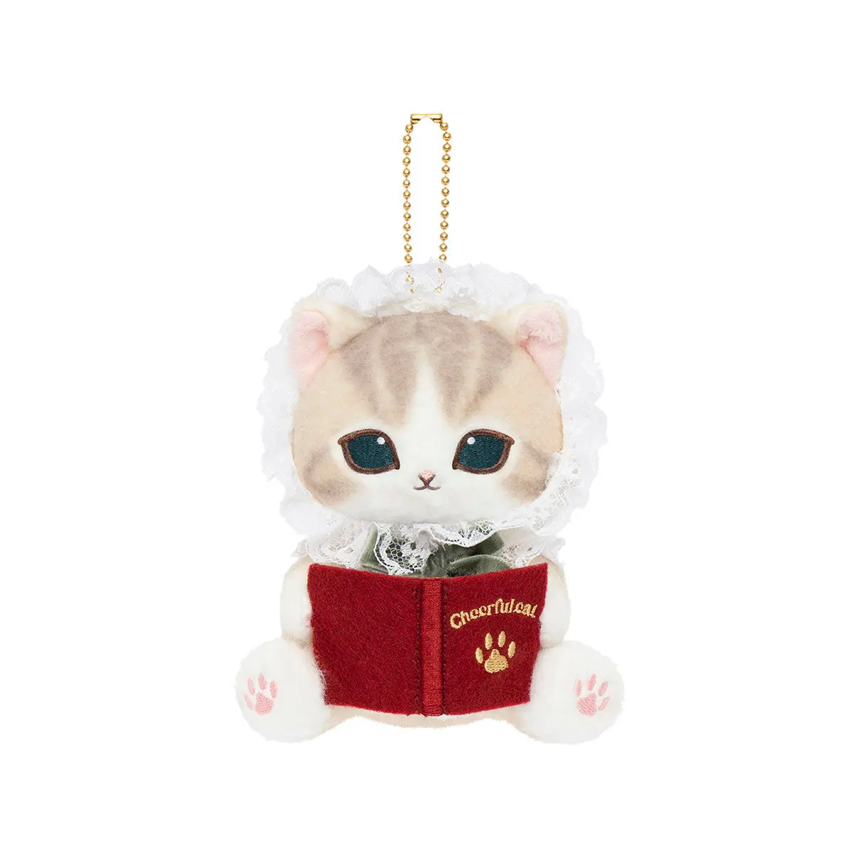 mofusand Antique Reading Mascot Keychain (Brown and White)