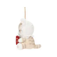 mofusand Antique Reading Mascot Keychain (Brown and White)